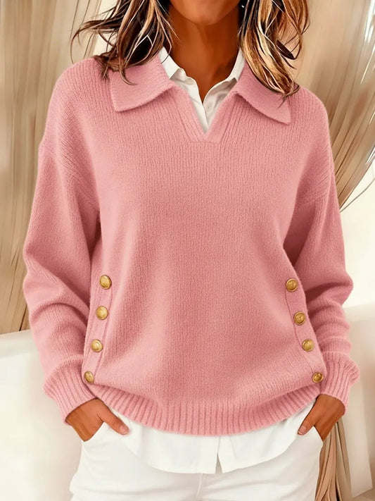Vicenta | Jersey con Cuello Polo y Botones