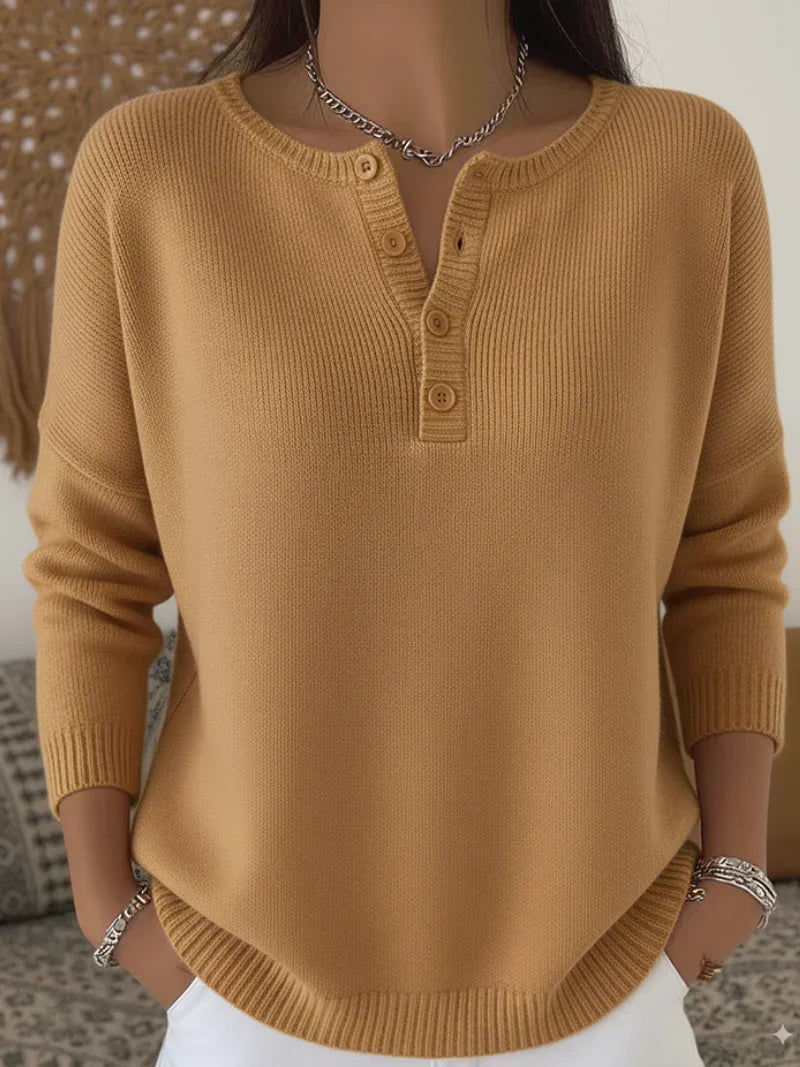 Helena | Jersey de Punto con Botones Henley