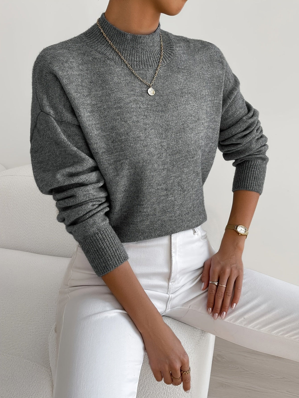Claudia | Jersey Suave de Cuello Alto