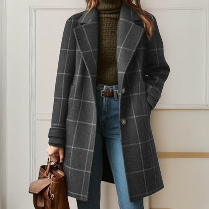 Graziella | Abrigo largo de tweed a cuadros