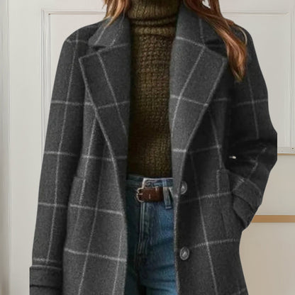 Graziella | Abrigo largo de tweed a cuadros
