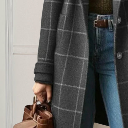 Graziella | Abrigo largo de tweed a cuadros