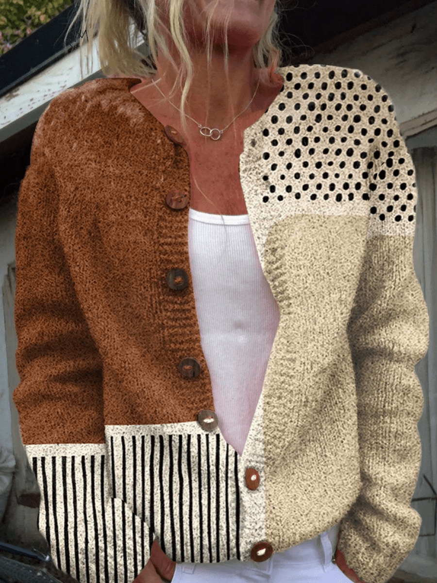Marta Cárdigan de Punto Vintage con Botones