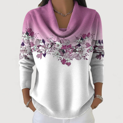 Alba | Jersey Floral con Cuello Vuelto