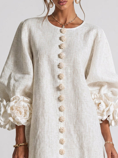Cintia | Vestido con flores en relieve