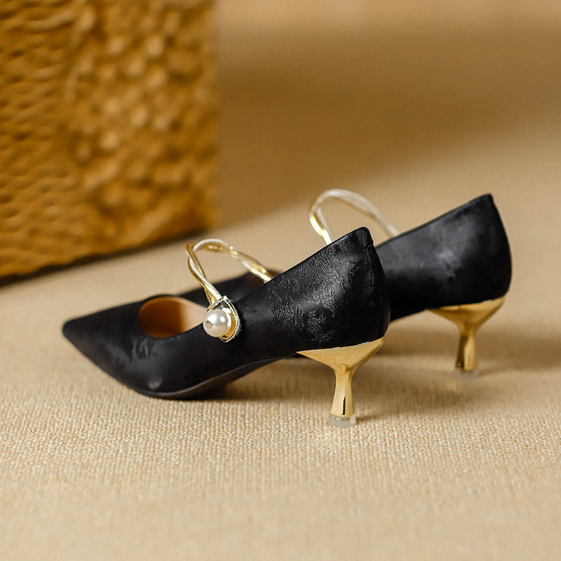 Nieves | Zapatos de Tacón con Perla