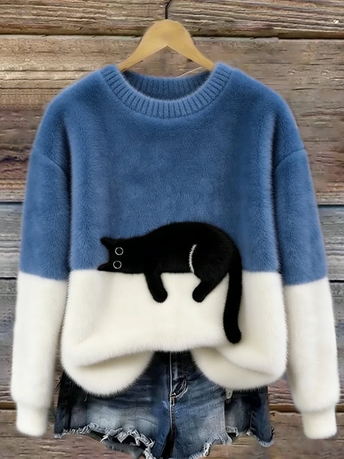 Cristina | Jersey Oversize Elegante con Gato