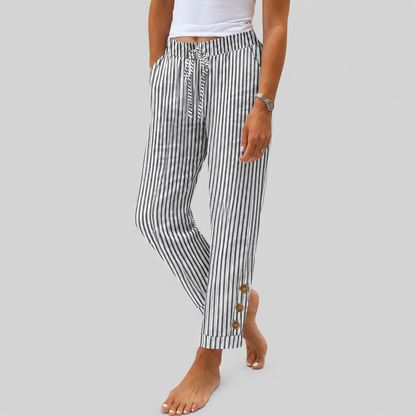 Raquelle - Pantalones a Rayas Casual
