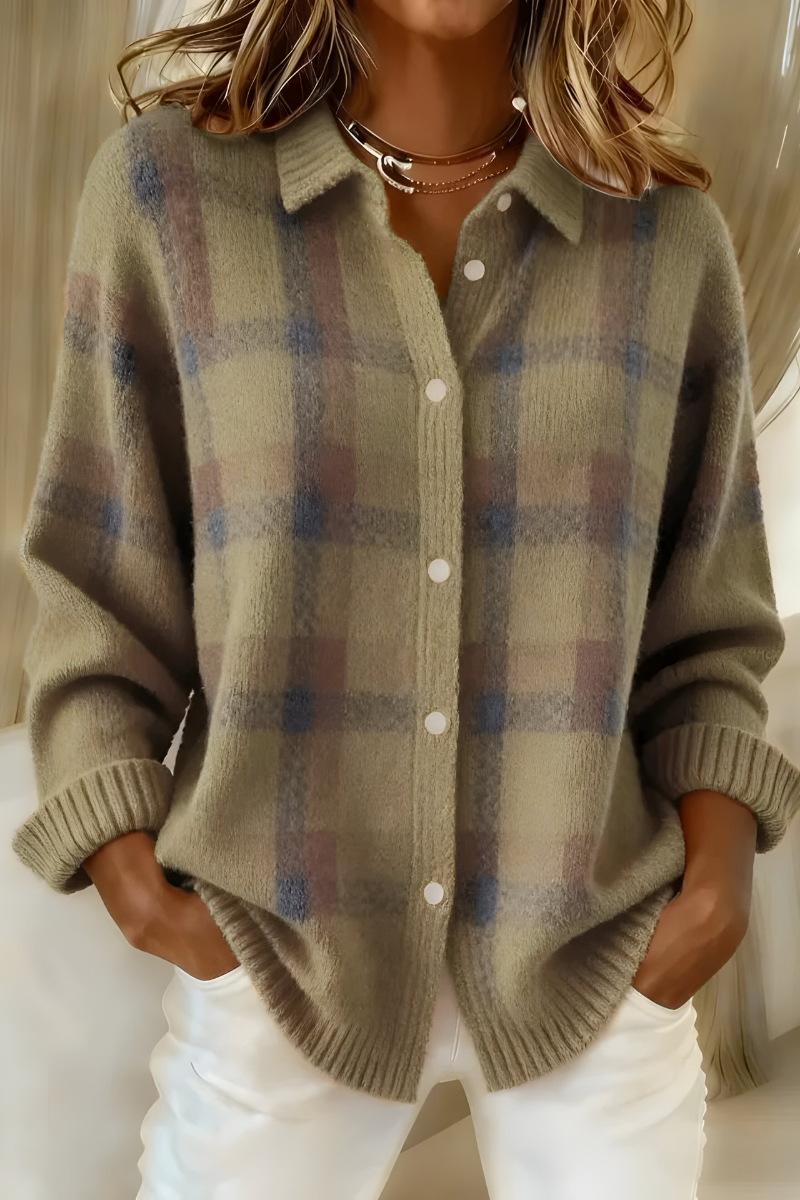 Candela | Chaqueta de Punto de Cuadros