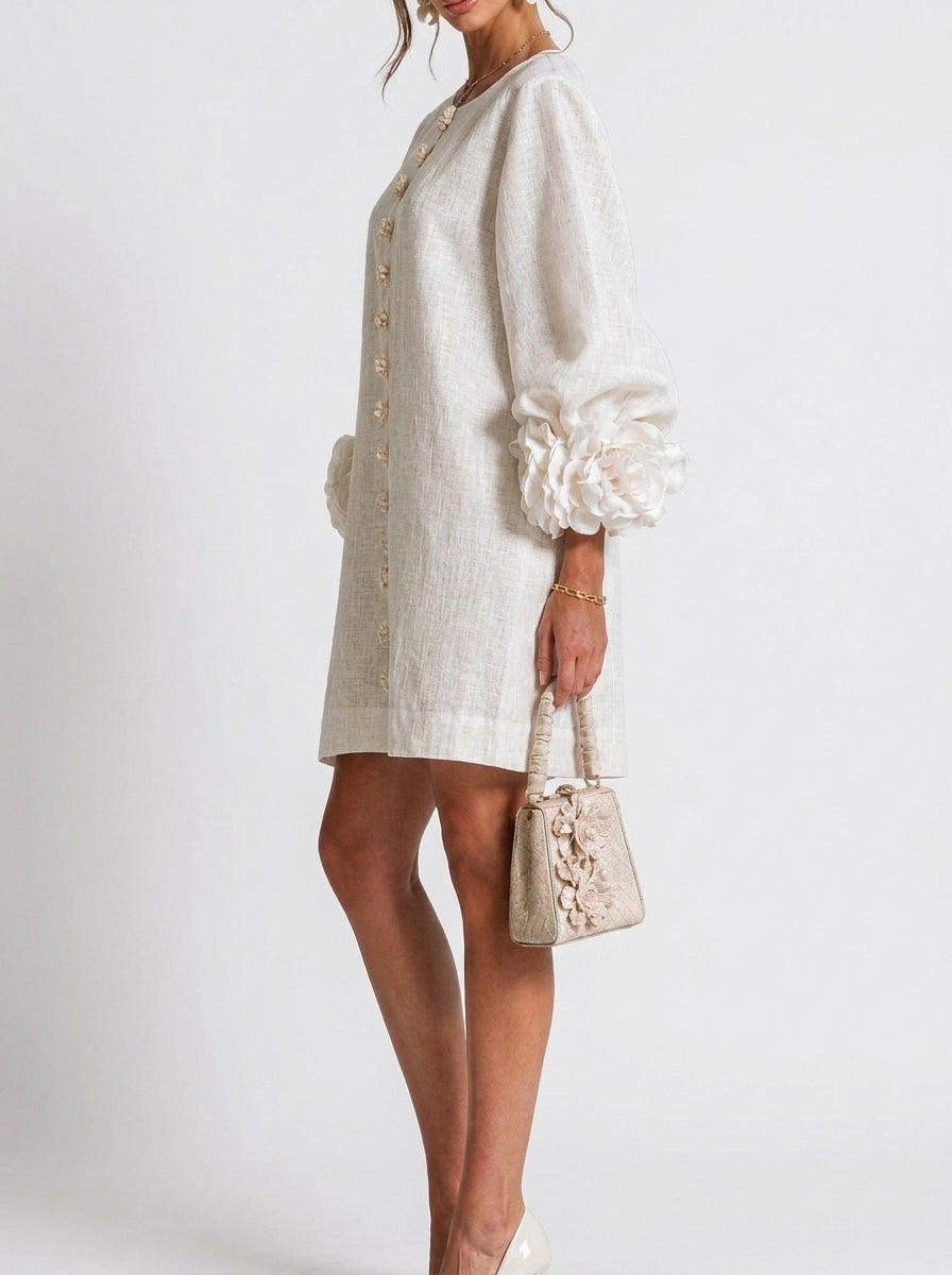 Cintia | Vestido con flores en relieve