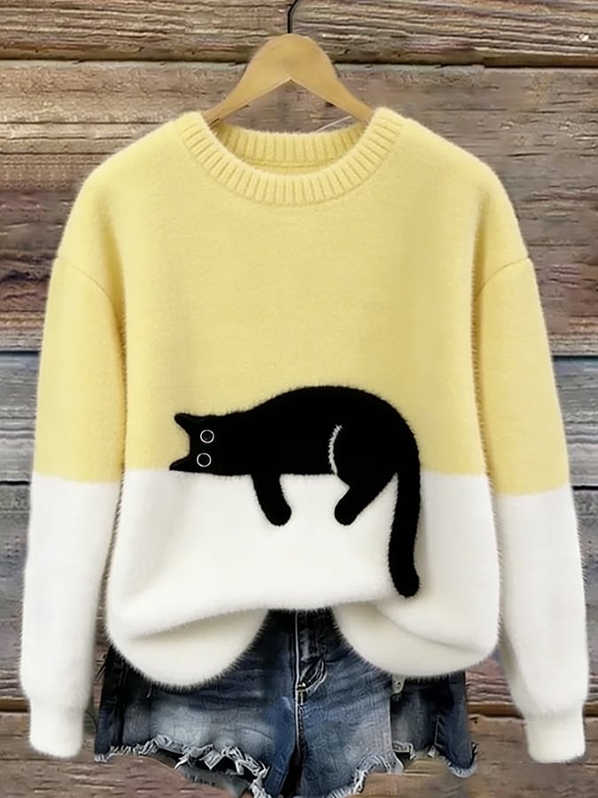 Cristina | Jersey Oversize Elegante con Gato