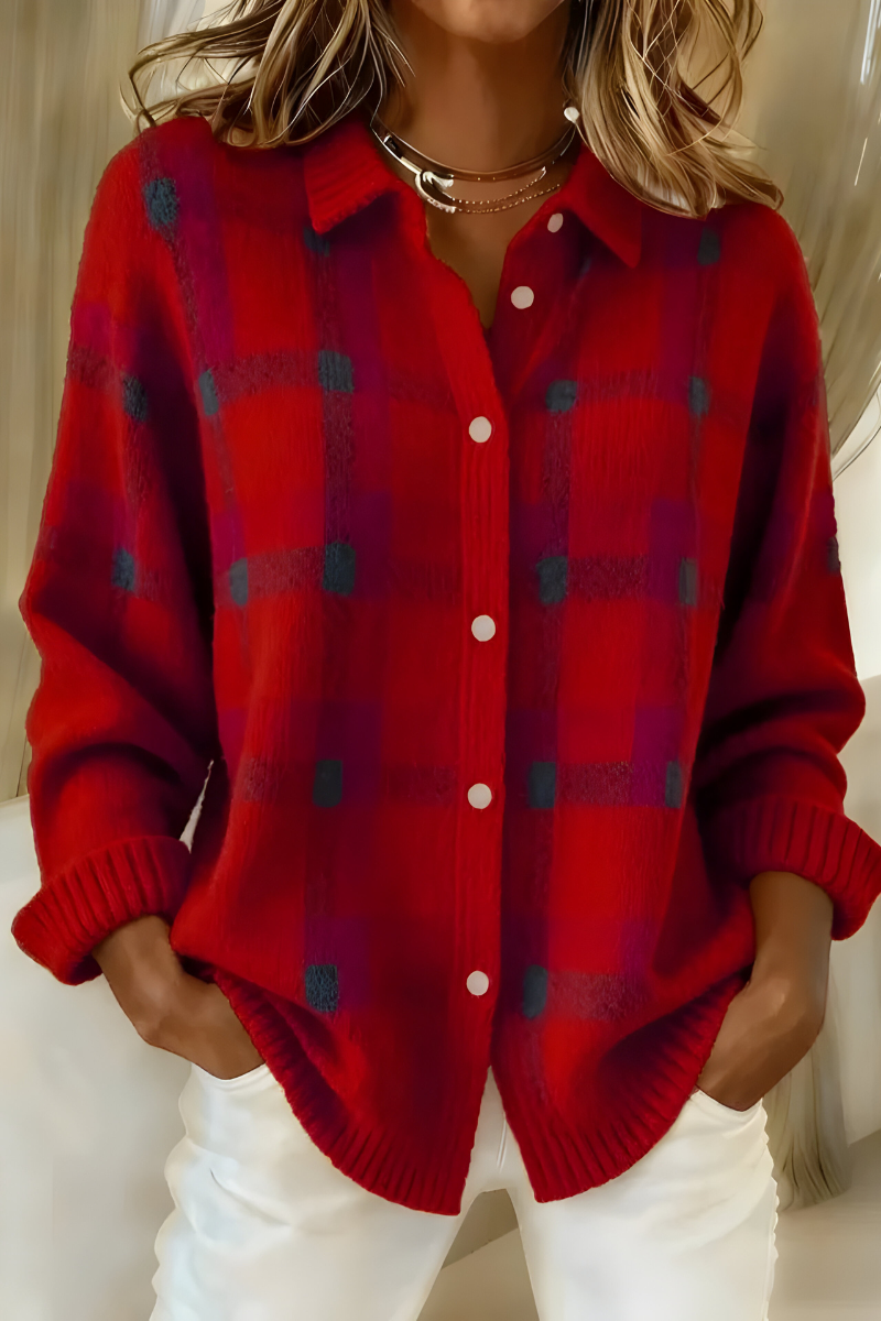 Candela | Chaqueta de Punto de Cuadros