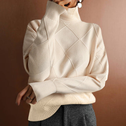Adriana | Jersey de Cuello Alto con Rombos