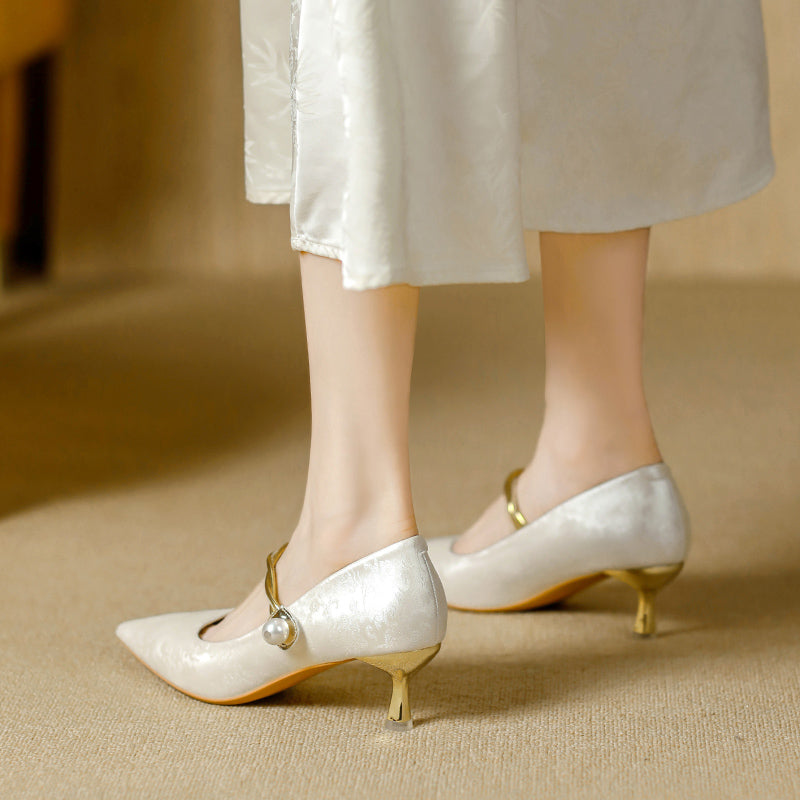 Nieves | Zapatos de Tacón con Perla
