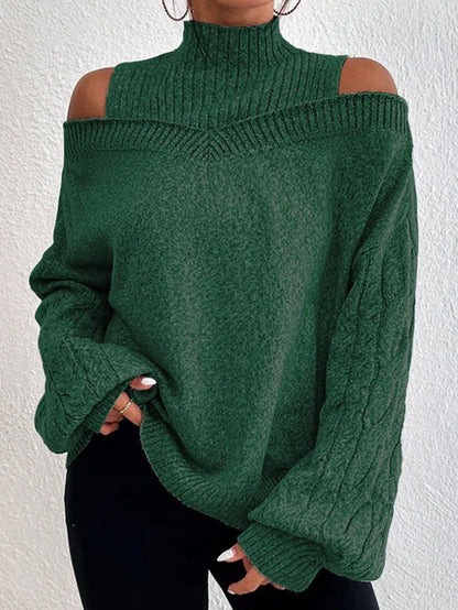 Jimena | Jersey de Cuello Alto con Hombros Descubiertos