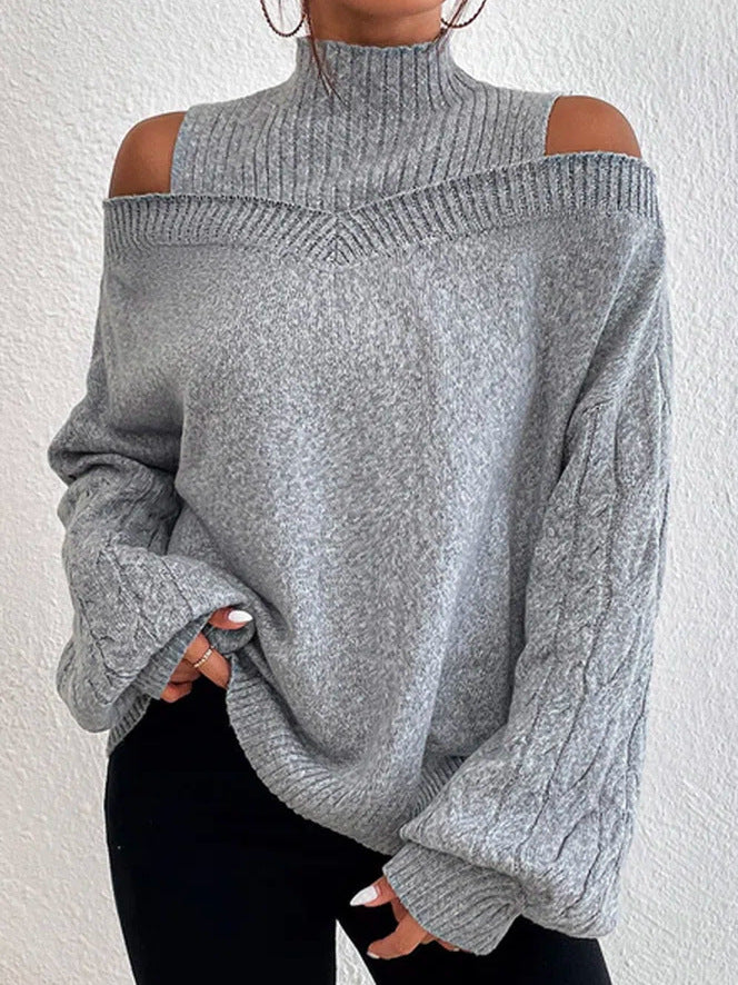 Jimena | Jersey de Cuello Alto con Hombros Descubiertos