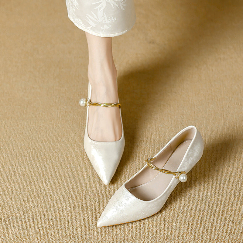 Nieves | Zapatos de Tacón con Perla