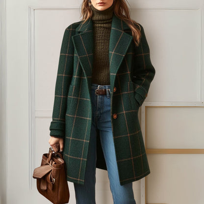 Graziella | Abrigo largo de tweed a cuadros