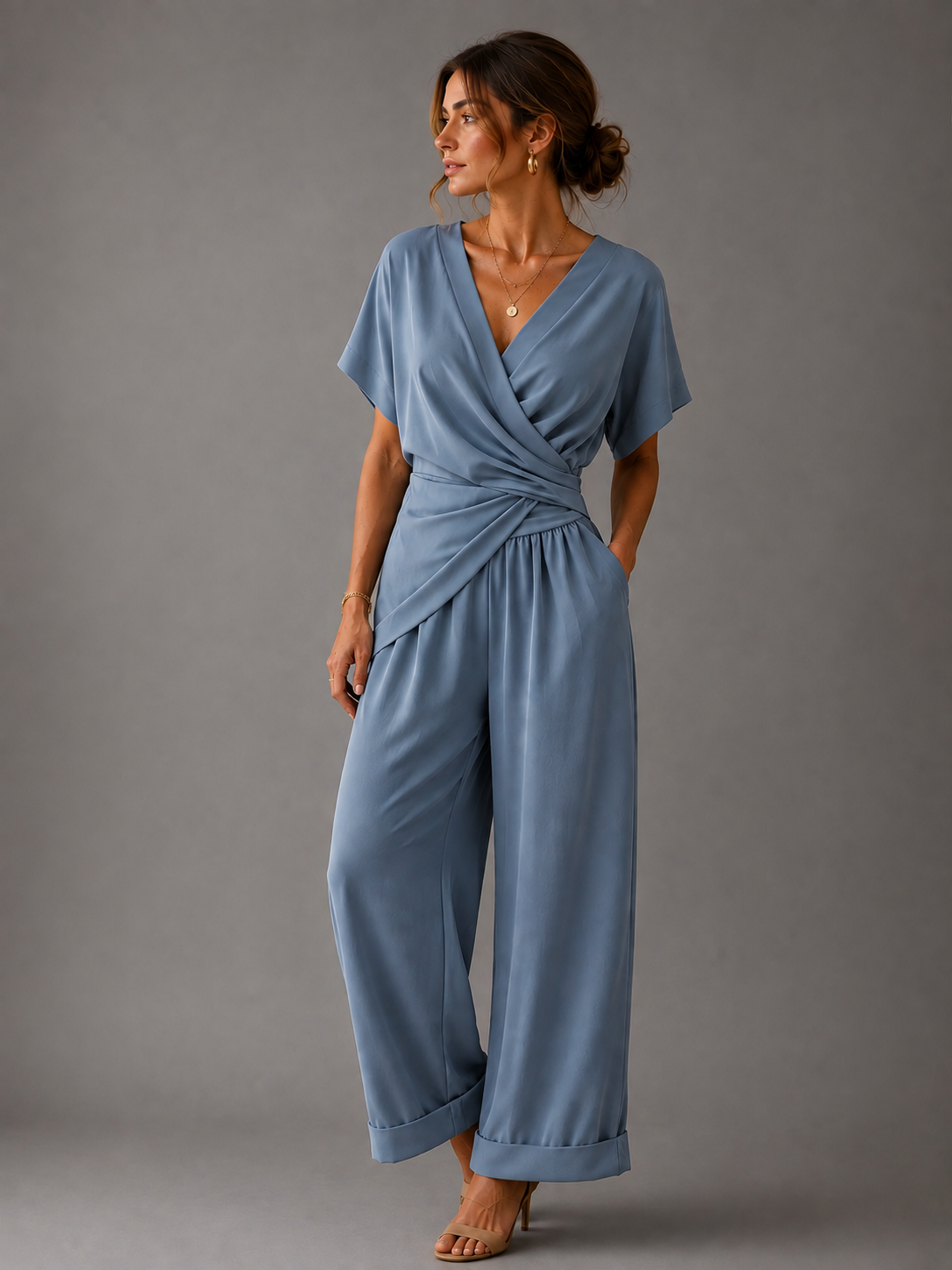 Alessia | Conjunto de Lino con Detalles Elegantes