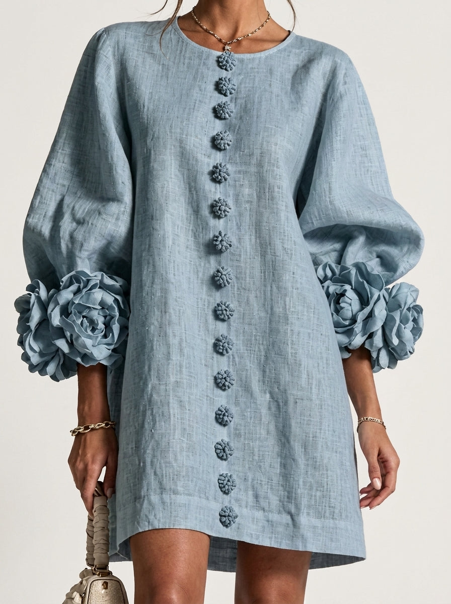 Cintia | Vestido con flores en relieve