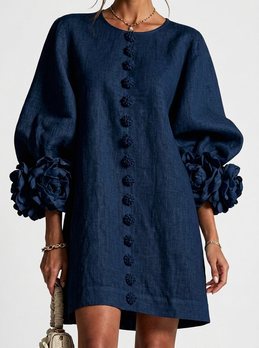 Cintia | Vestido con flores en relieve