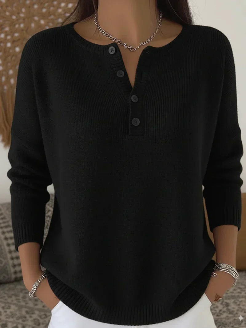 Helena | Jersey de Punto con Botones Henley