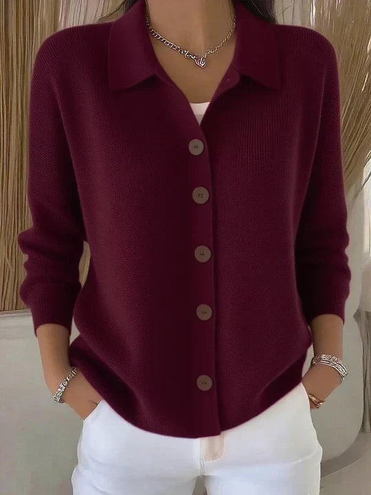 Josefina | Chaqueta de Punto con Cuello y Botones