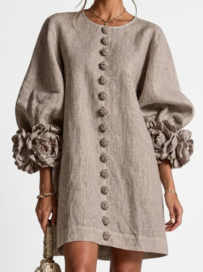 Cintia | Vestido con flores en relieve