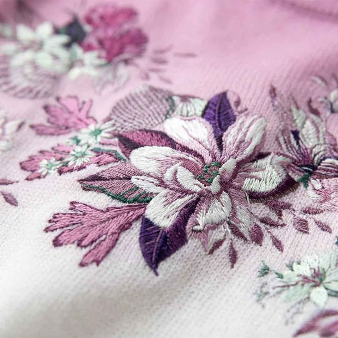 Alba | Jersey Floral con Cuello Vuelto
