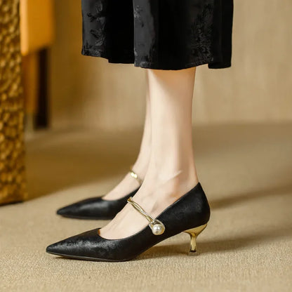 Nieves | Zapatos de Tacón con Perla