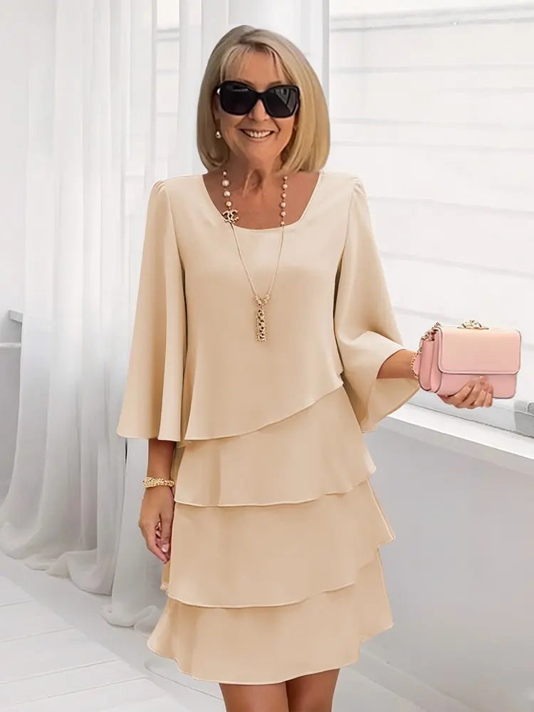 Elsa – Vestido Elegante y Fluido con Volantes