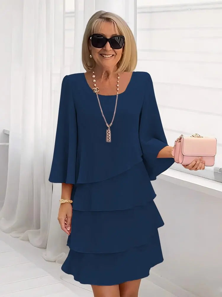 Elsa – Vestido Elegante y Fluido con Volantes