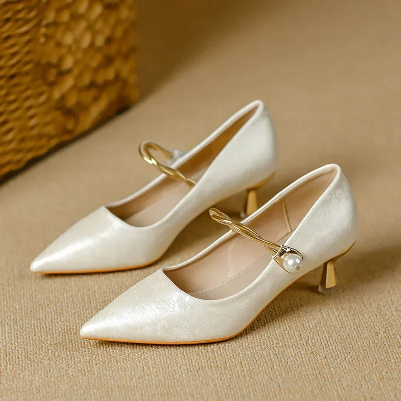 Nieves | Zapatos de Tacón con Perla