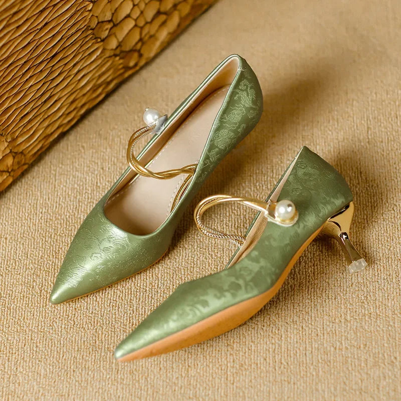 Nieves | Zapatos de Tacón con Perla