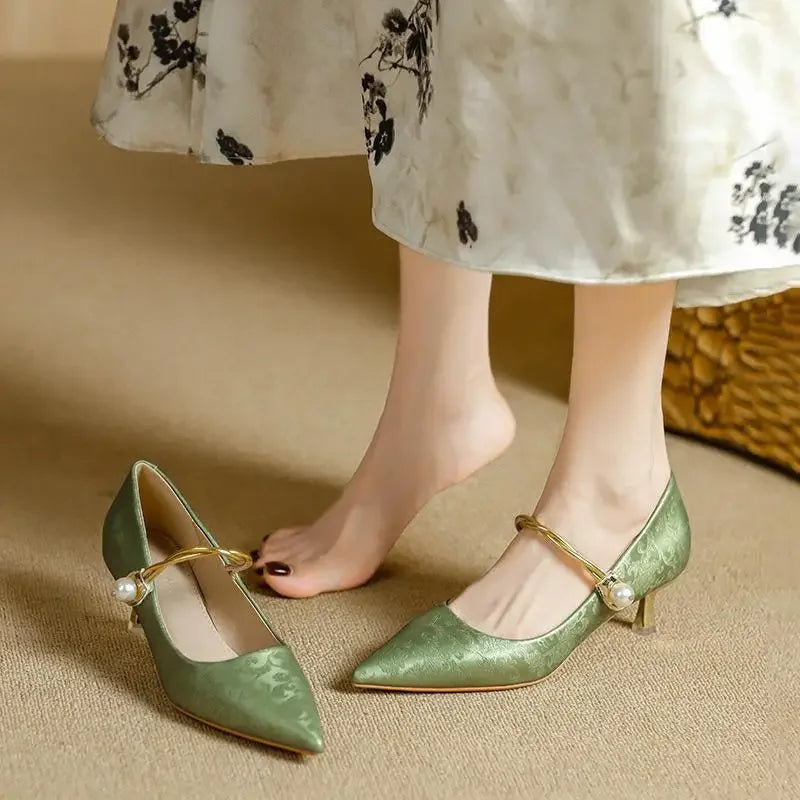 Nieves | Zapatos de Tacón con Perla