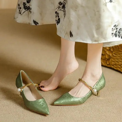 Nieves | Zapatos de Tacón con Perla