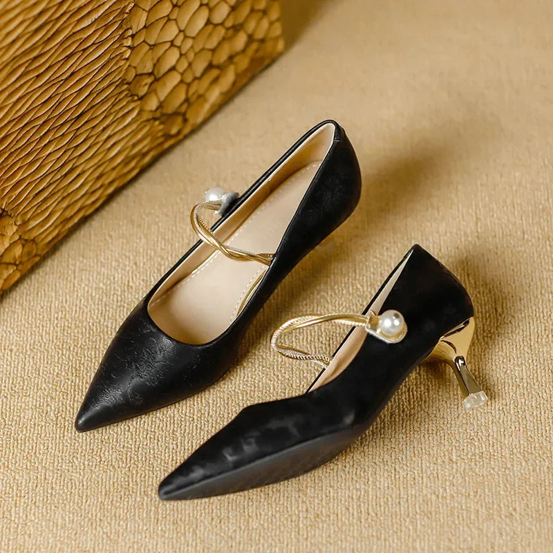 Nieves | Zapatos de Tacón con Perla