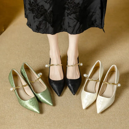 Nieves | Zapatos de Tacón con Perla