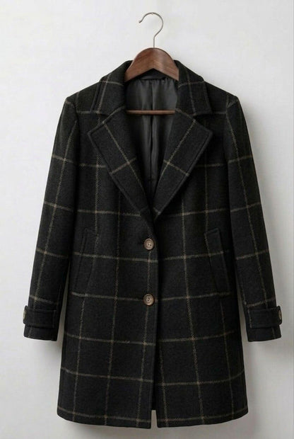 Graziella | Abrigo largo de tweed a cuadros