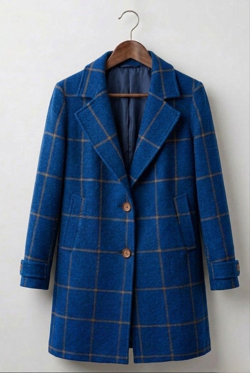 Graziella | Abrigo largo de tweed a cuadros