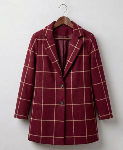 Graziella | Abrigo largo de tweed a cuadros