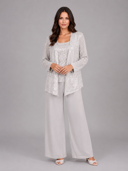 Valeria | Conjunto Elegante de Tres Piezas con Lentejuelas