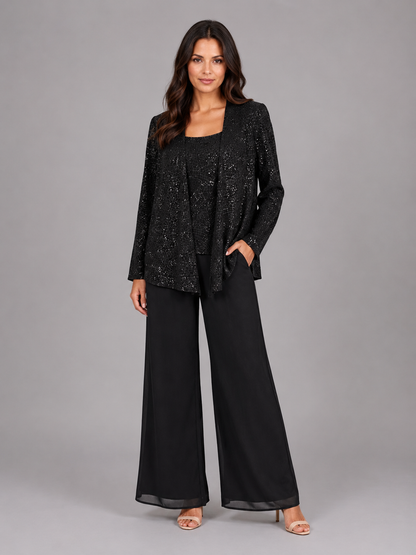 Valeria | Conjunto Elegante de Tres Piezas con Lentejuelas
