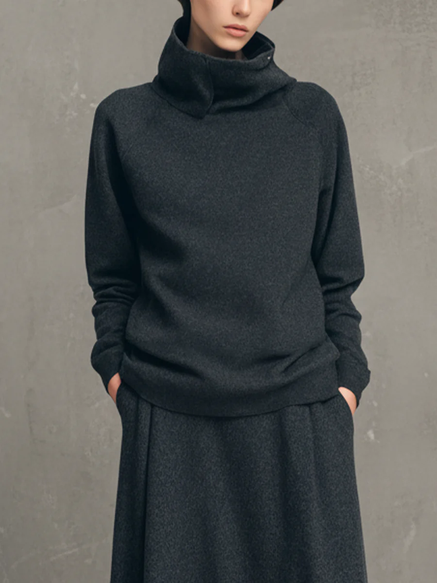Vega | Conjunto Gris Antracita con Falda Evasé