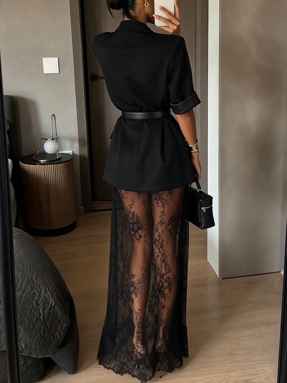 Carlota | Conjunto Elegante de Blazer y Vestido de Encaje