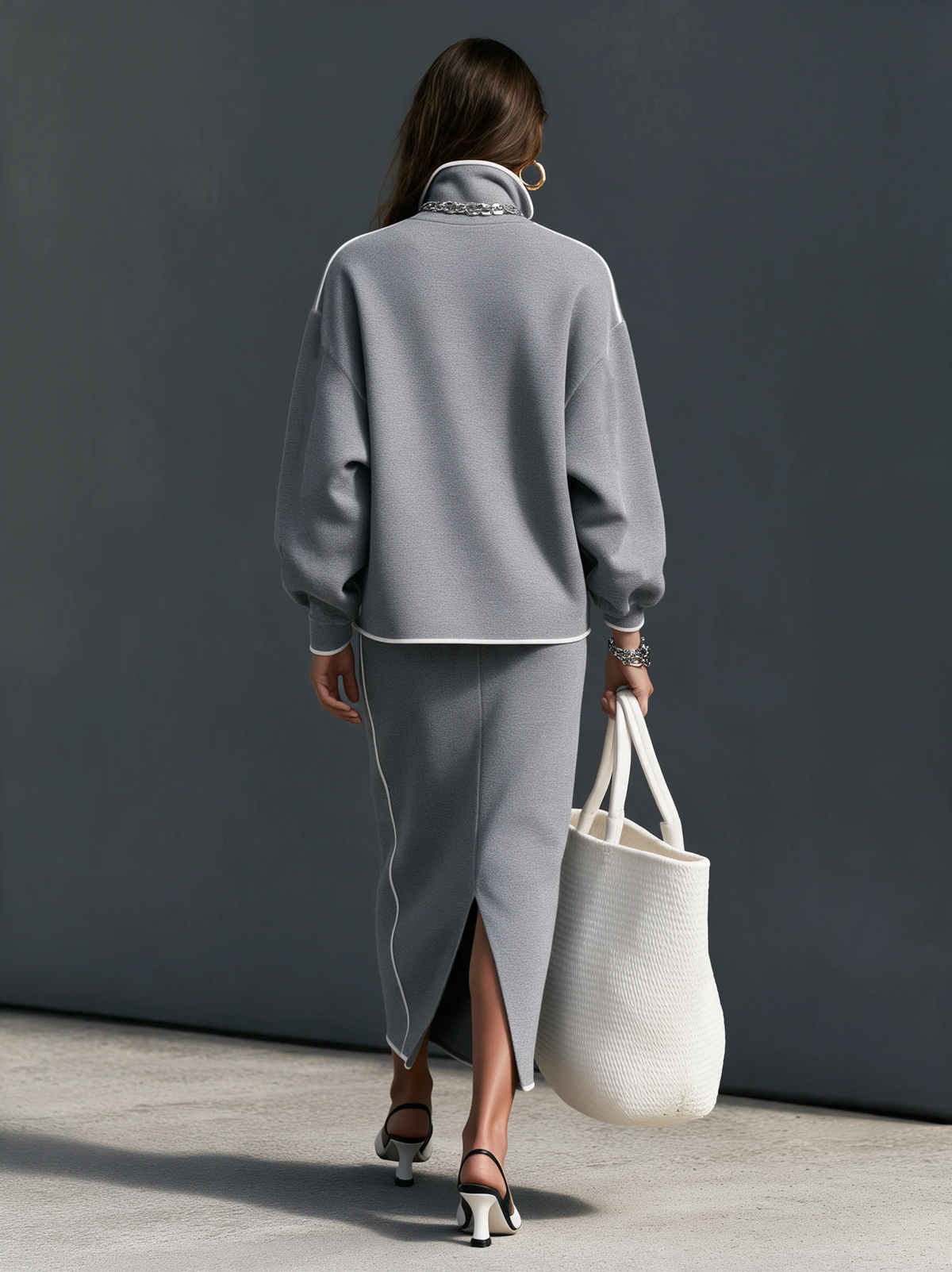 Amelia | Conjunto de Sudadera y Falda Midi