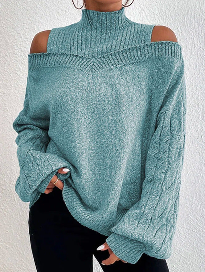 Jimena | Jersey de Cuello Alto con Hombros Descubiertos