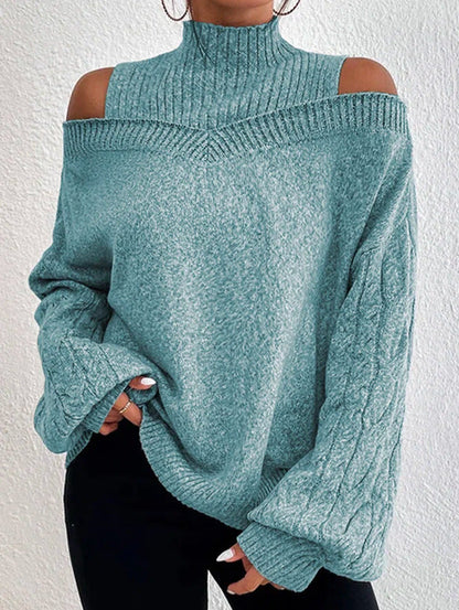 Jimena | Jersey de Cuello Alto con Hombros Descubiertos
