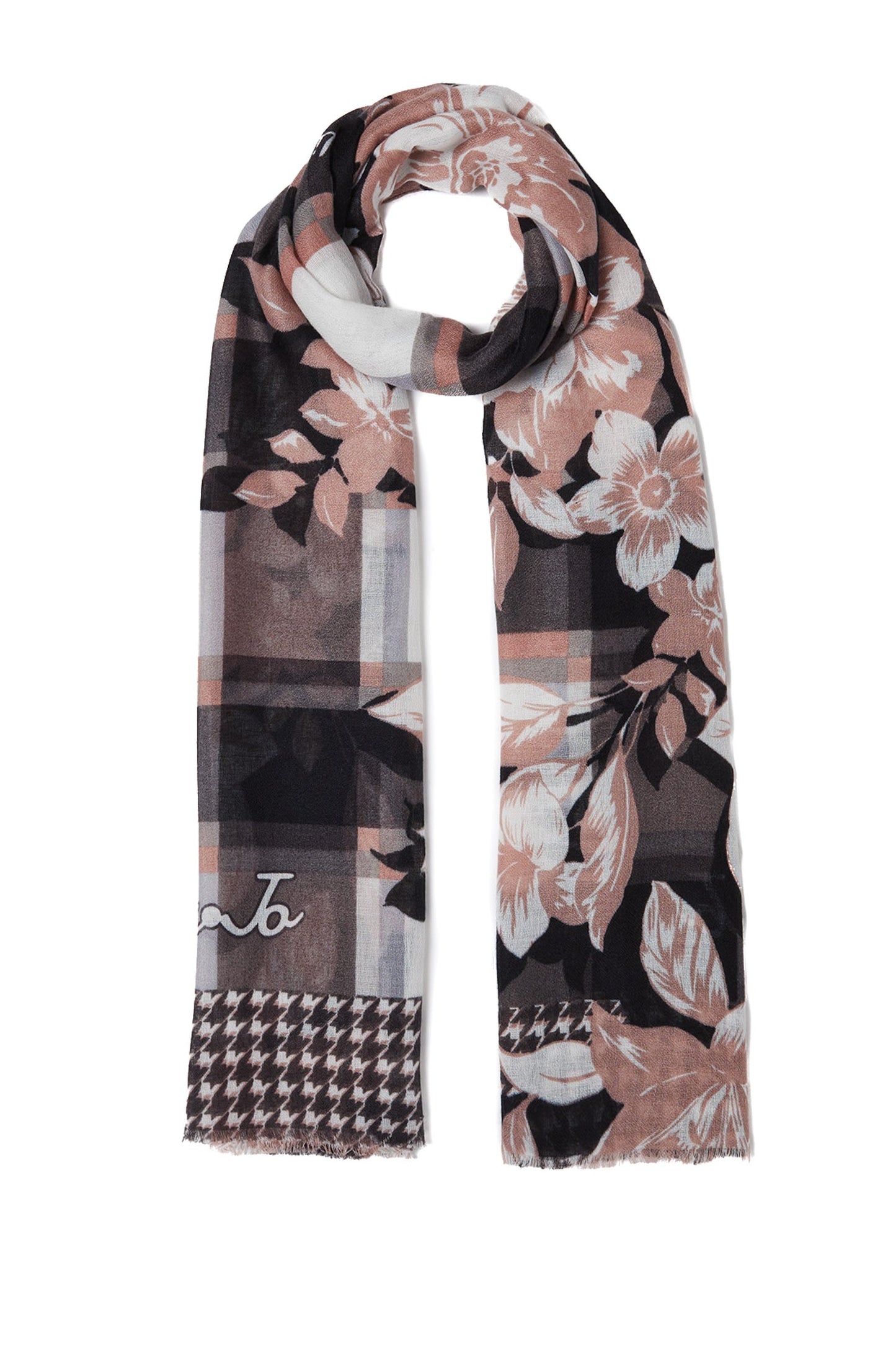 Pañuelo Martina | Estampado Floral y Pata de Gallo