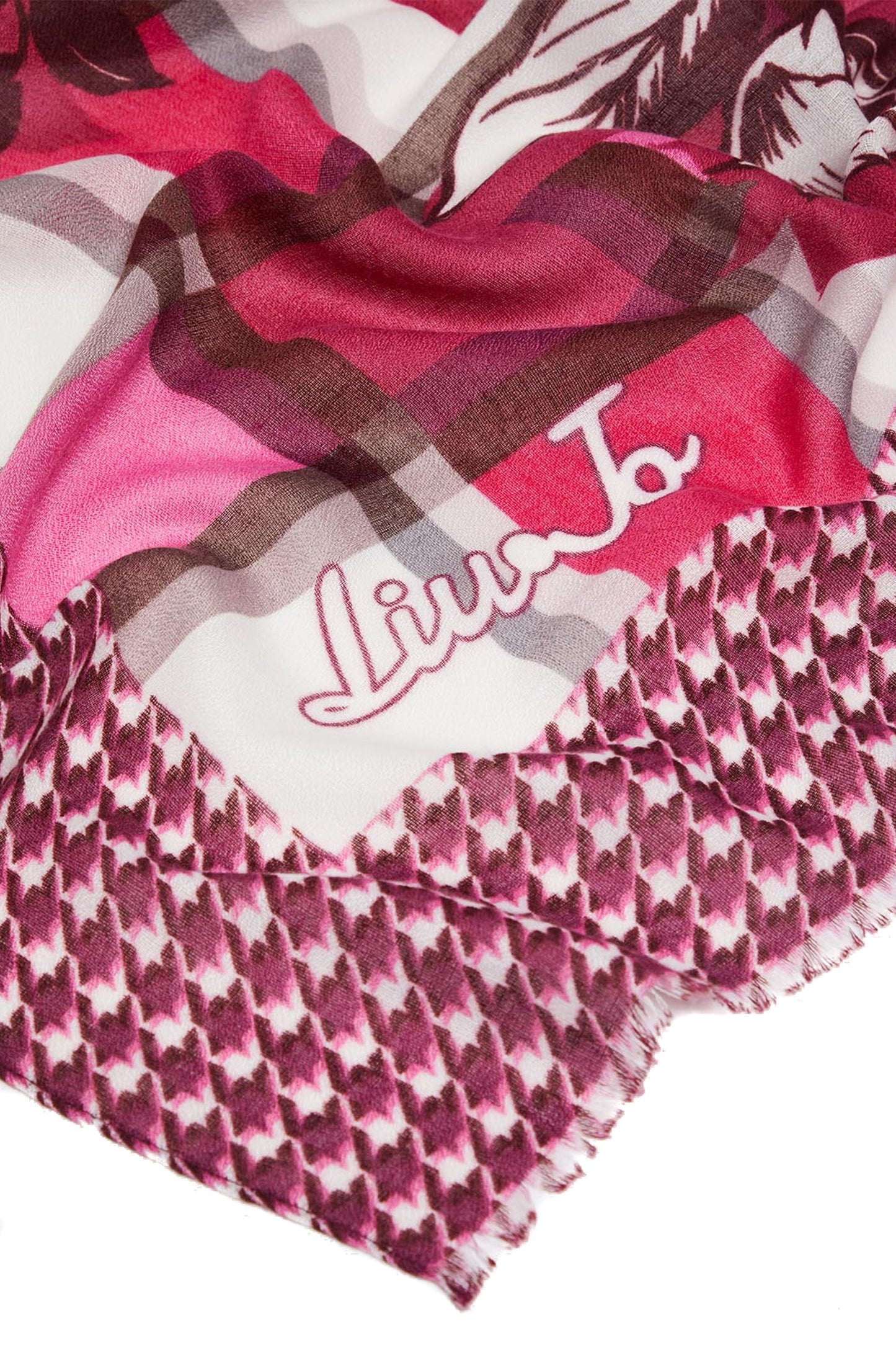 Pañuelo Valentina | Estampado Floral Fucsia